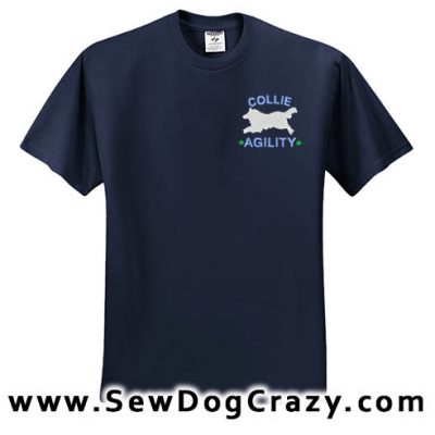 Embroidered Collie Agility TShirts