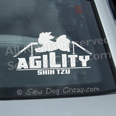 Vinyl Shih Tzu Agility Window Stickers