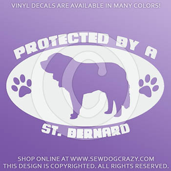 Protected by a Saint Bernard Vinyl Decals