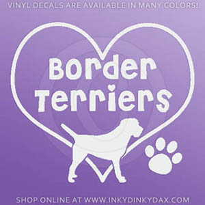 I Love Border Terriers Decal