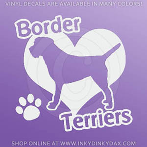 I Love Border Terriers Vinyl Sticker