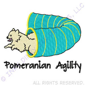 Pomeranian Agility Embroidery