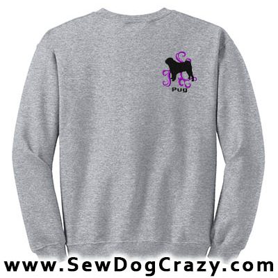 Cool Embroidered Pug Sweatshirts