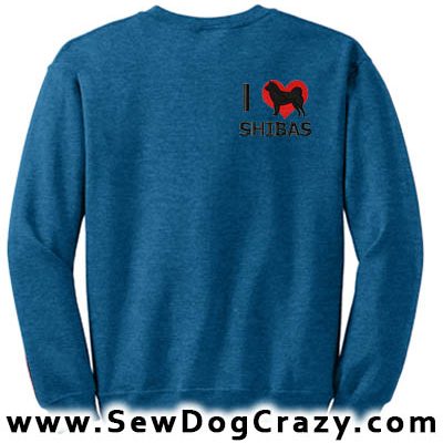 Embroidered I Love Shiba Inus Sweatshirt
