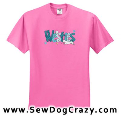 Cute Embroidered Westie Tees
