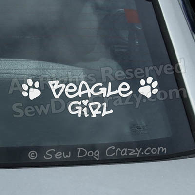 Vinyl Beagle Girl Window Decal