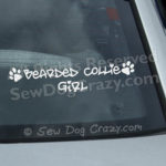 Bearded Collie Girl Car Stickers