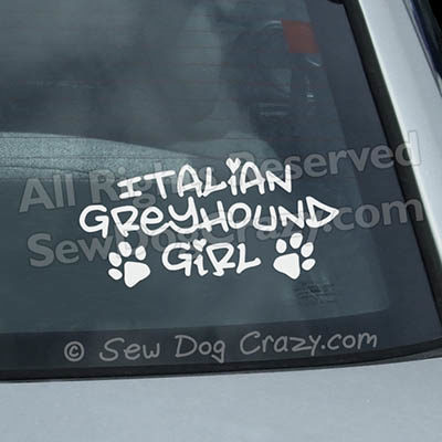 Italian Greyhound Girl Decals