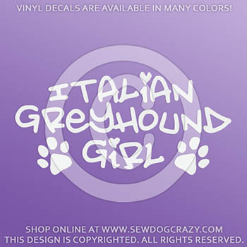 Italian Greyhound Girl Vinyl Stickers