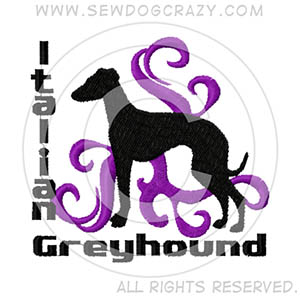 Embroidered Italian Greyhound Shirts