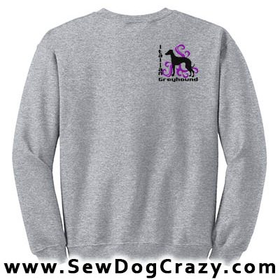 Tribal Embroidered Italian Greyhound Sweatshirts