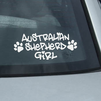 Australian Shepherd Girl Decal