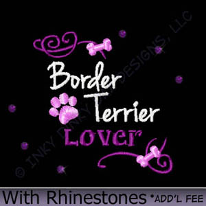 Rhinestones Border Terrier Shirts