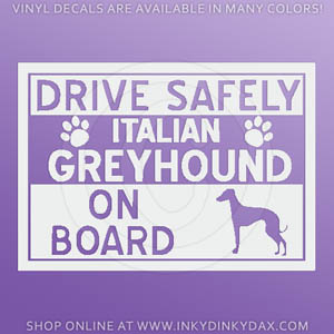 Italian Greyhound On Board Decals