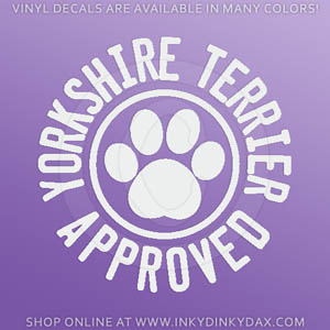Yorkshire Terrier Approved Decal