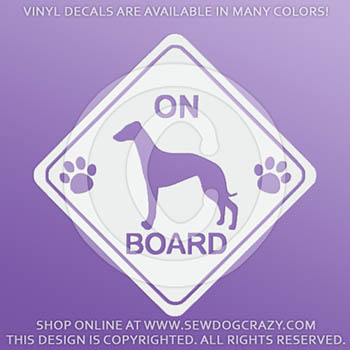 Whippet On Board Vinyl Stickers