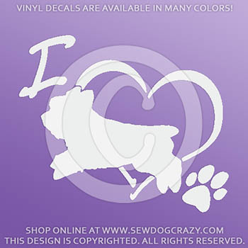 Love Yorkie Dog Sports Vinyl Decals