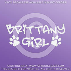 Brittany Girl Dog Lover Car Decals