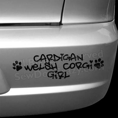Cardigan Welsh Corgi Girl Window Bumper Decals