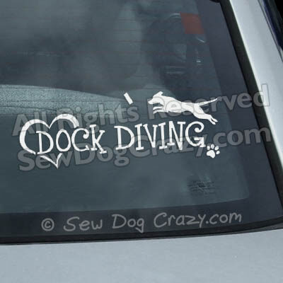 I Love Dock Diving Car Window Stickers
