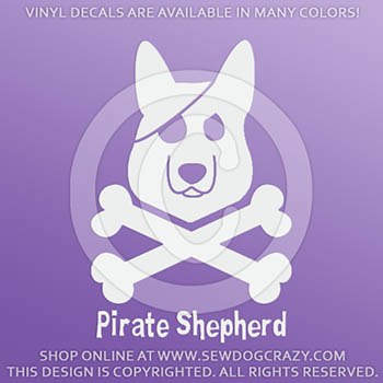 German Shepherd Pirate Vinyl Stickers