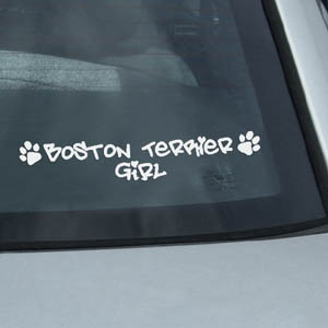 Boston Terrier Girl Decal