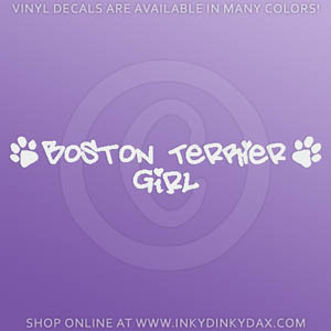 Boston Terrier Girl Decals