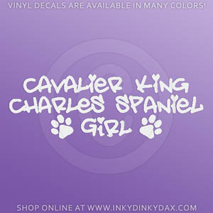 Cavalier King Charles Spaniel Girl Decals