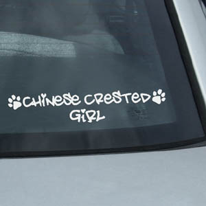 Chinese Crested Girl Decal