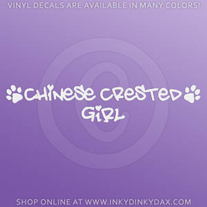 Chinese Crested Girl Decals