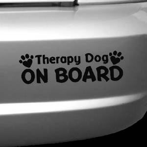 Therapy Dog On Board Decal