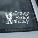 Crazy Yorkie Lady Car Window Stickers