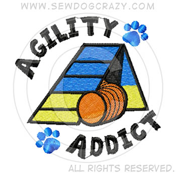 Embroidered Dog Agility Addict Gifts