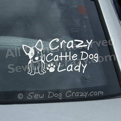 Crazy Cattle Dog Lady Car Decals