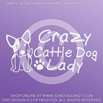 Crazy Cattle Dog Lady Decals