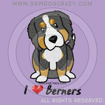 Embroidered I Love Berners Shirts