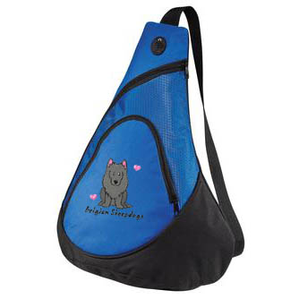 Embroidered Belgian Sheepdog Sling Pack Bags