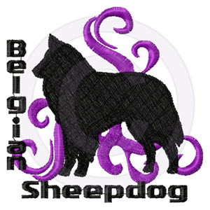 Tribal Belgian Sheepdog Embroidery
