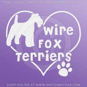 I Love Wire Fox Terriers Decal