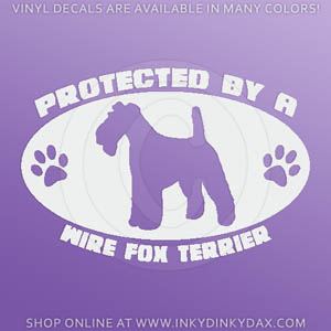 Guarded by Wire Fox Terrier Decal