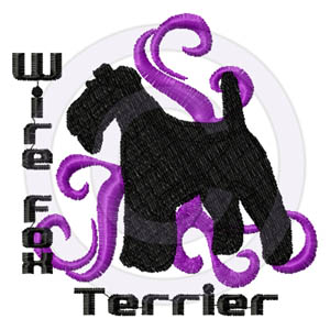 Tribal Wire Fox Terrier Embroidery