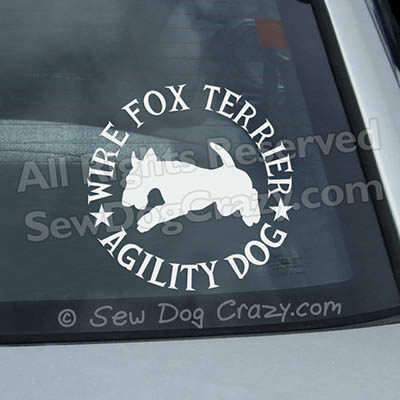 Wire Fox Terrier Agility Car Window Stickers