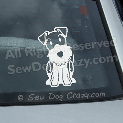 Cartoon Wire Fox Terrier Car Window Stickers