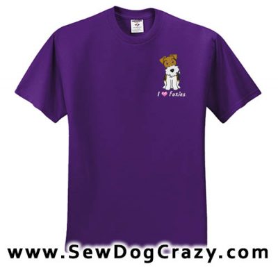 Embroidered Wire Fox Terrier TShirts