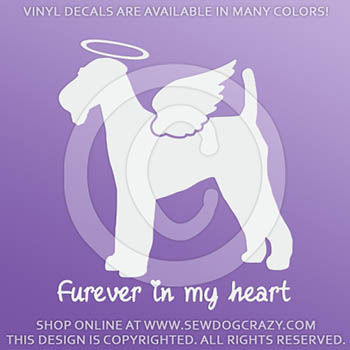 Angel Airedale Vinyl Sticker