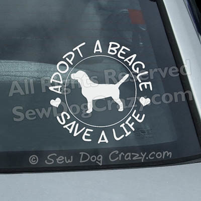 Adopt a Beagle Car Window Stickers
