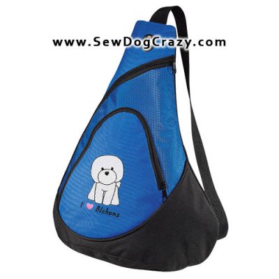 Embroidered Cartoon Bichon Frise Bags