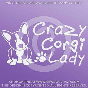 Crazy Corgi Lady Car Sticker
