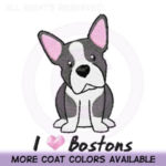 Cute Boston Terrier Embroidery Shirts