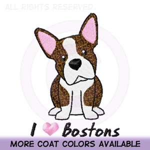 Brindle Boston Terrier Cartoon Gifts